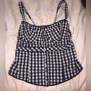 Blue Hollister Corset Top